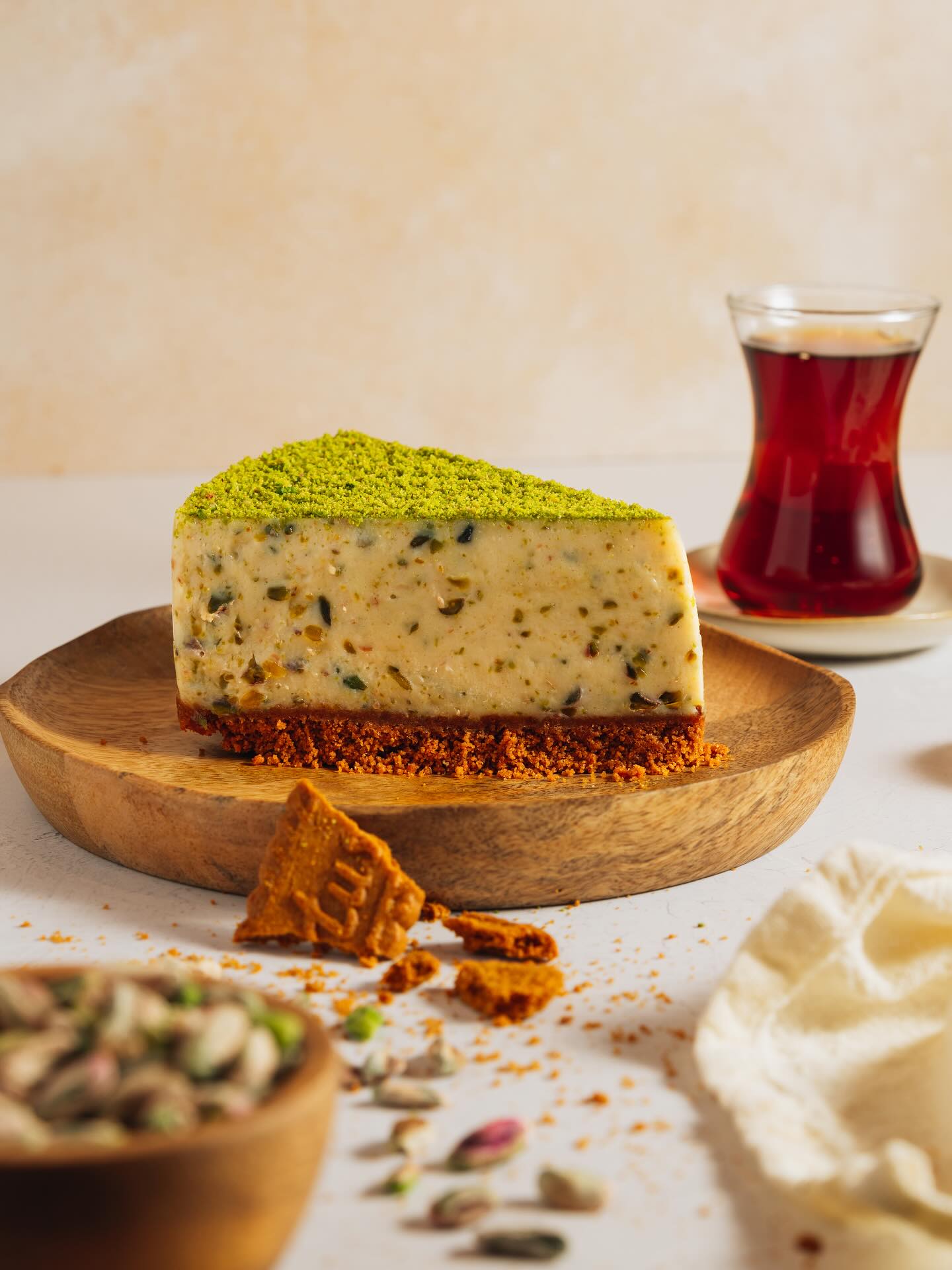 Cheesecake pistache maison avec thé turc — Hanimeli Brussels